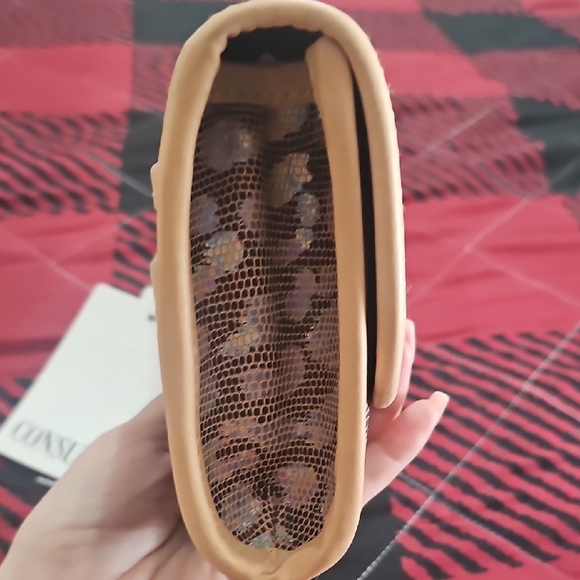 Consuela Tan and Silver Clutch with Animal Print - Picture 4 of 10